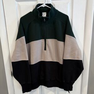Offline Tri-Color Half-Zip Sweatshirt Size Large
